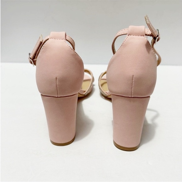 Journee Collection  Womens Denali Blush T-Strap Sandals Heels size 9 Evening - Picture 4 of 11